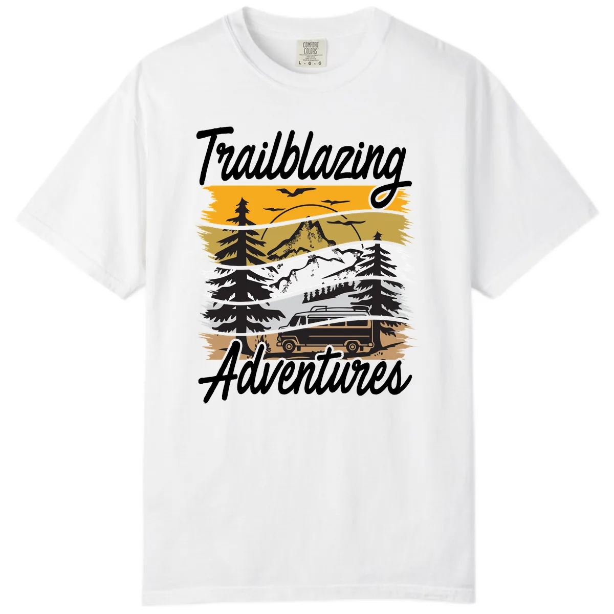Trailblazing Adventures Mountain Landscape Comfort Color in White