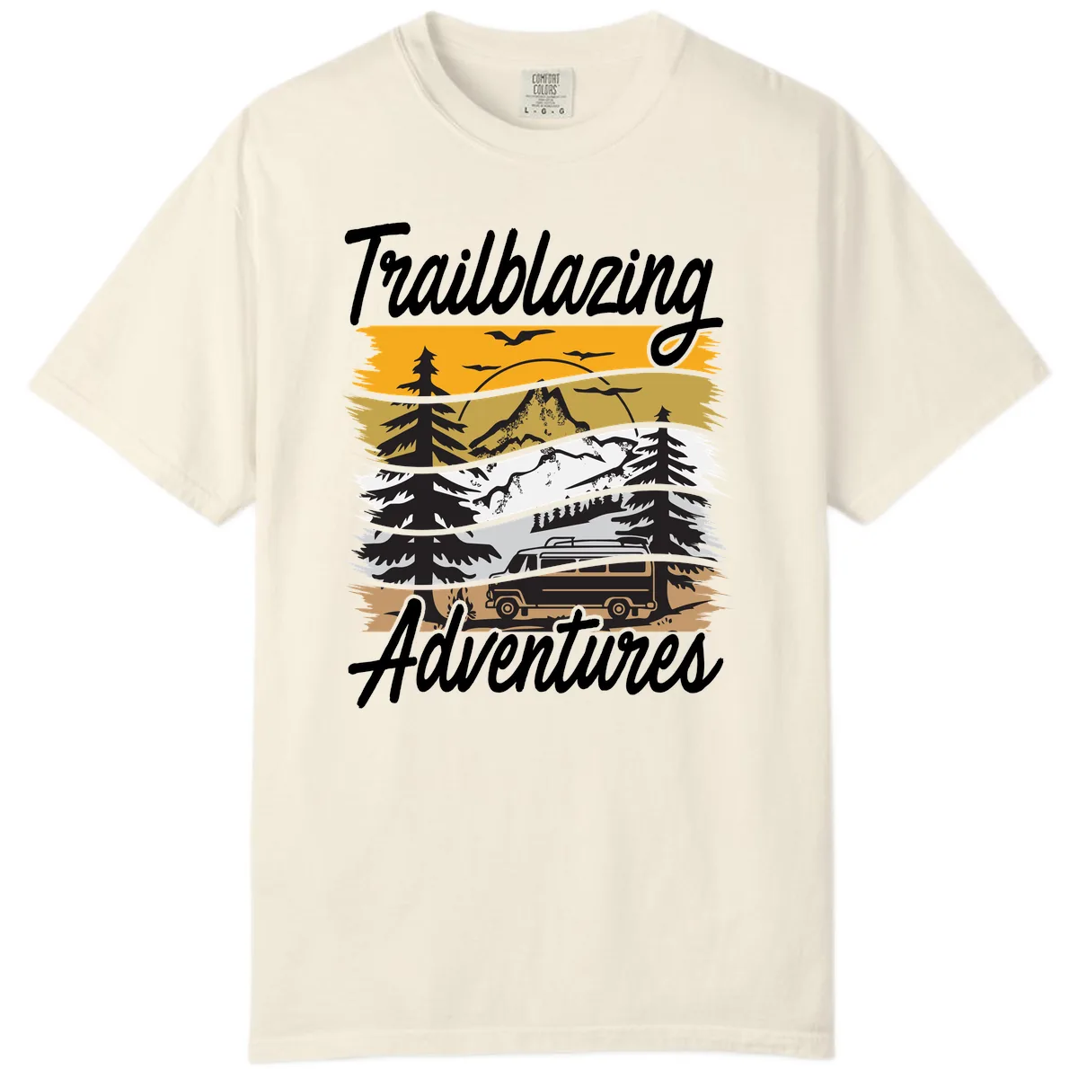 Trailblazing Adventures Mountain Landscape Comfort Color in Ivory
