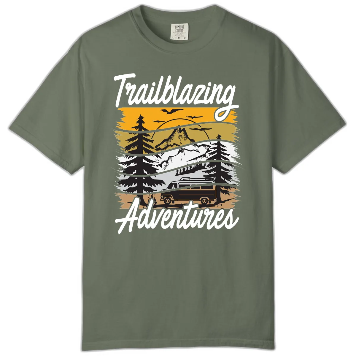 Trailblazing Adventures Mountain Landscape Comfort Color in Moss