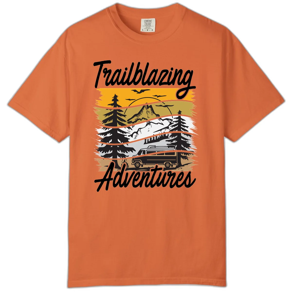 Trailblazing Adventures Mountain Landscape Comfort Color in Burnt Orange