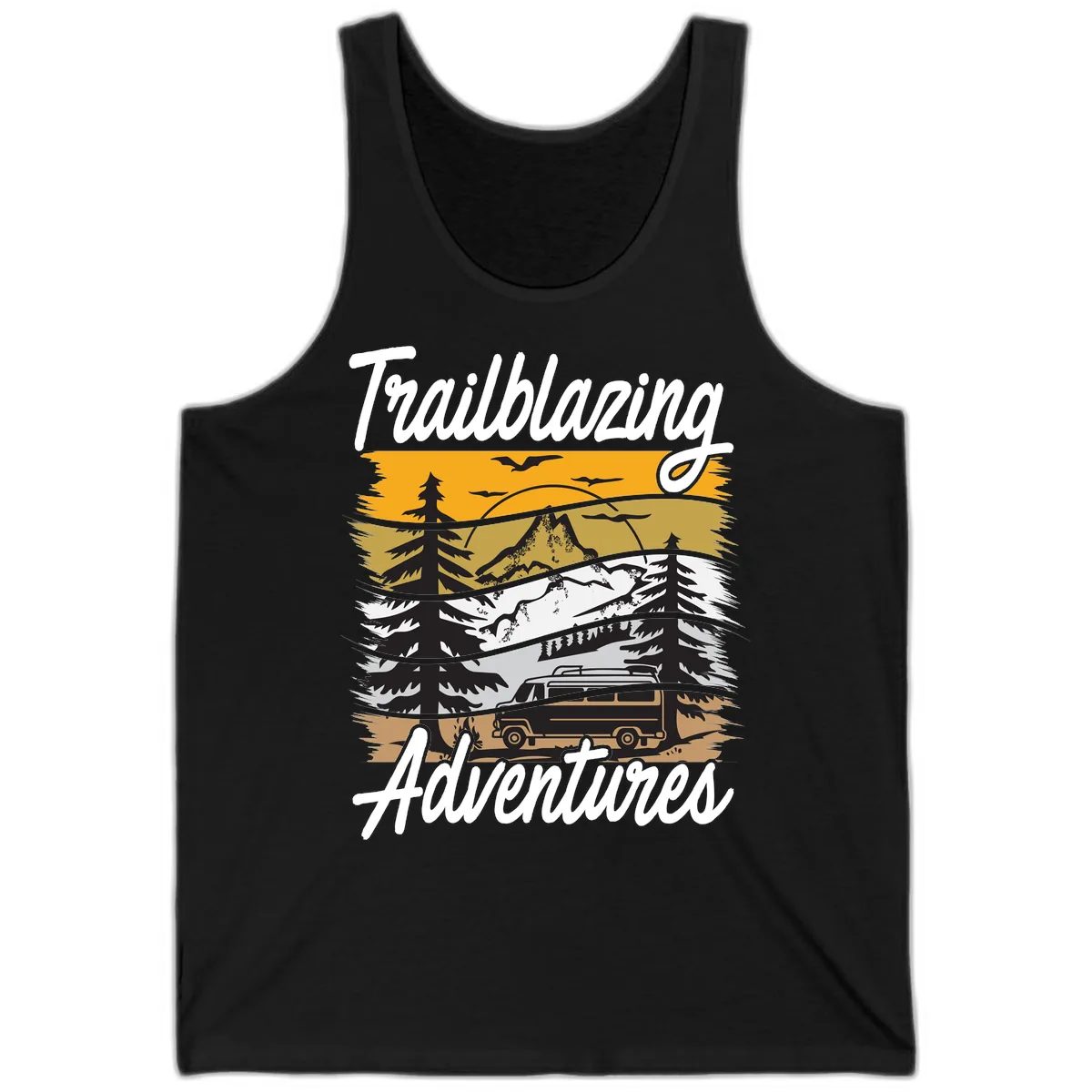 Trailblazing Adventures Mountain Landscape Tank in Black