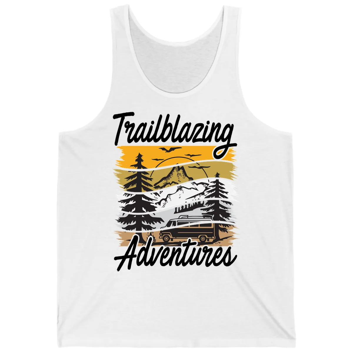 Trailblazing Adventures Mountain Landscape Tank in White