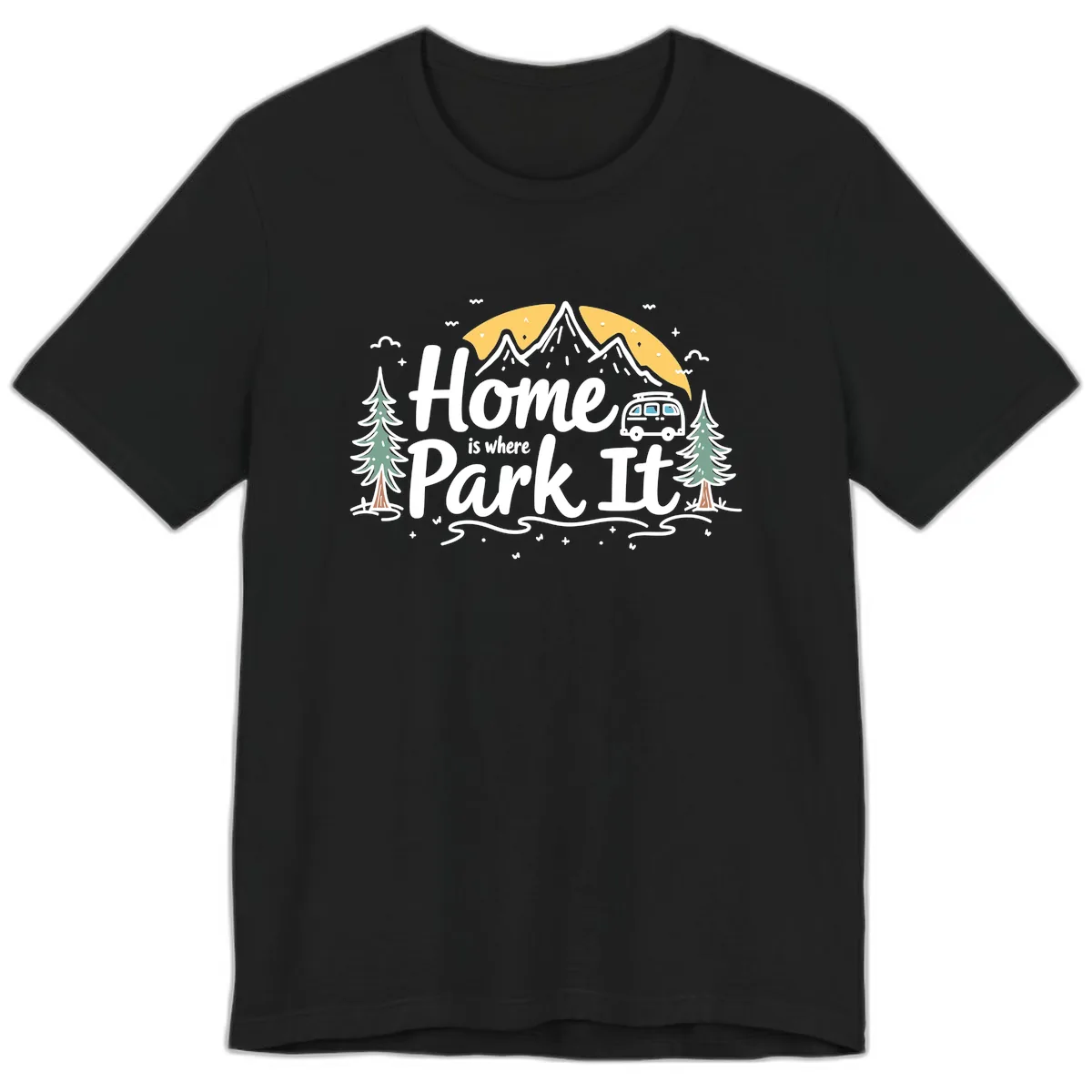 Home Is Where I Park It Premium T-Shirt in Black