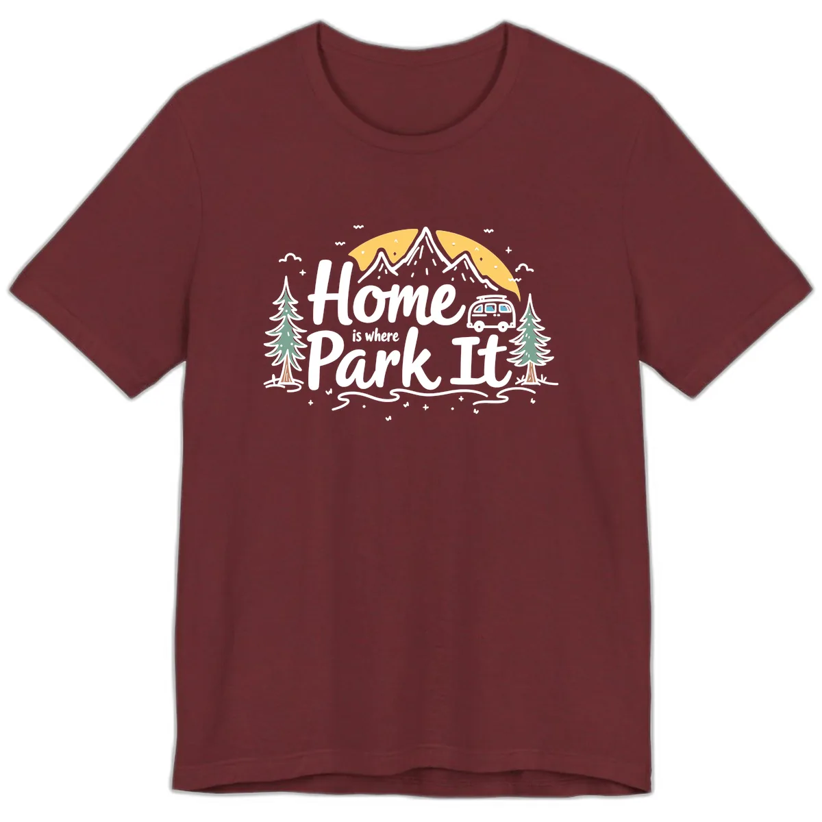 Home Is Where I Park It Premium T-Shirt in Heather Cardinal