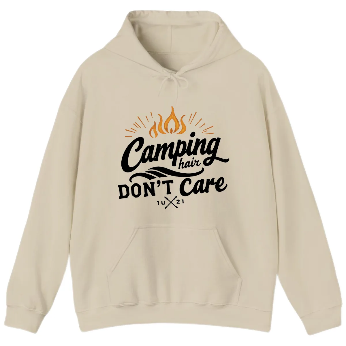 Camping Hair Don't Care Hoodie in Sand