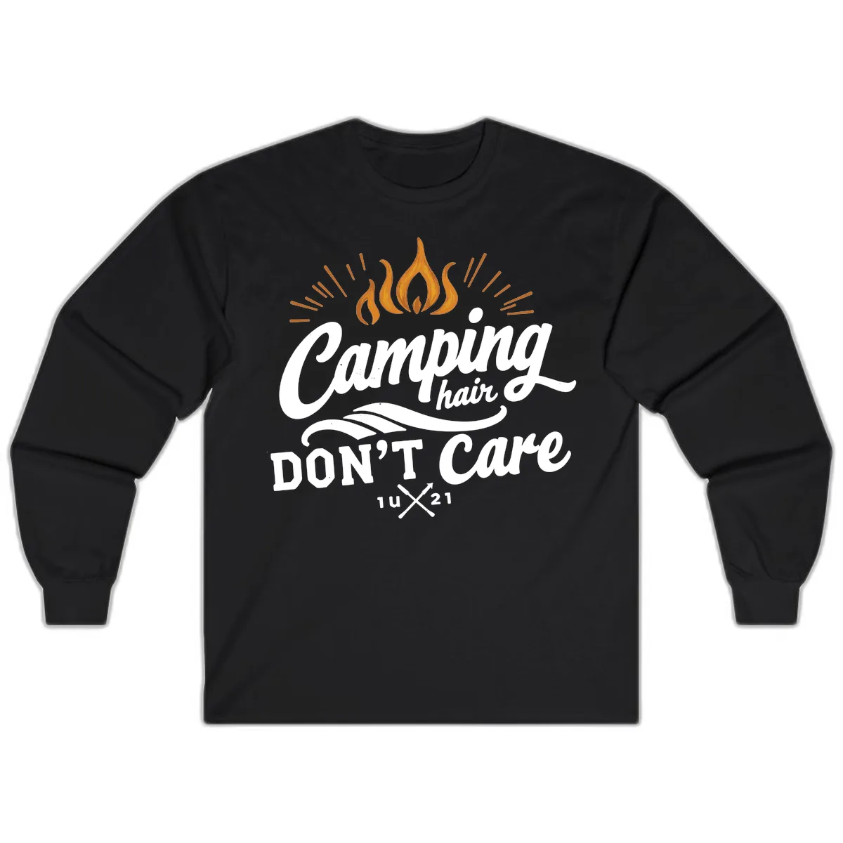 Camping Hair Don't Care Long Sleeve in Black