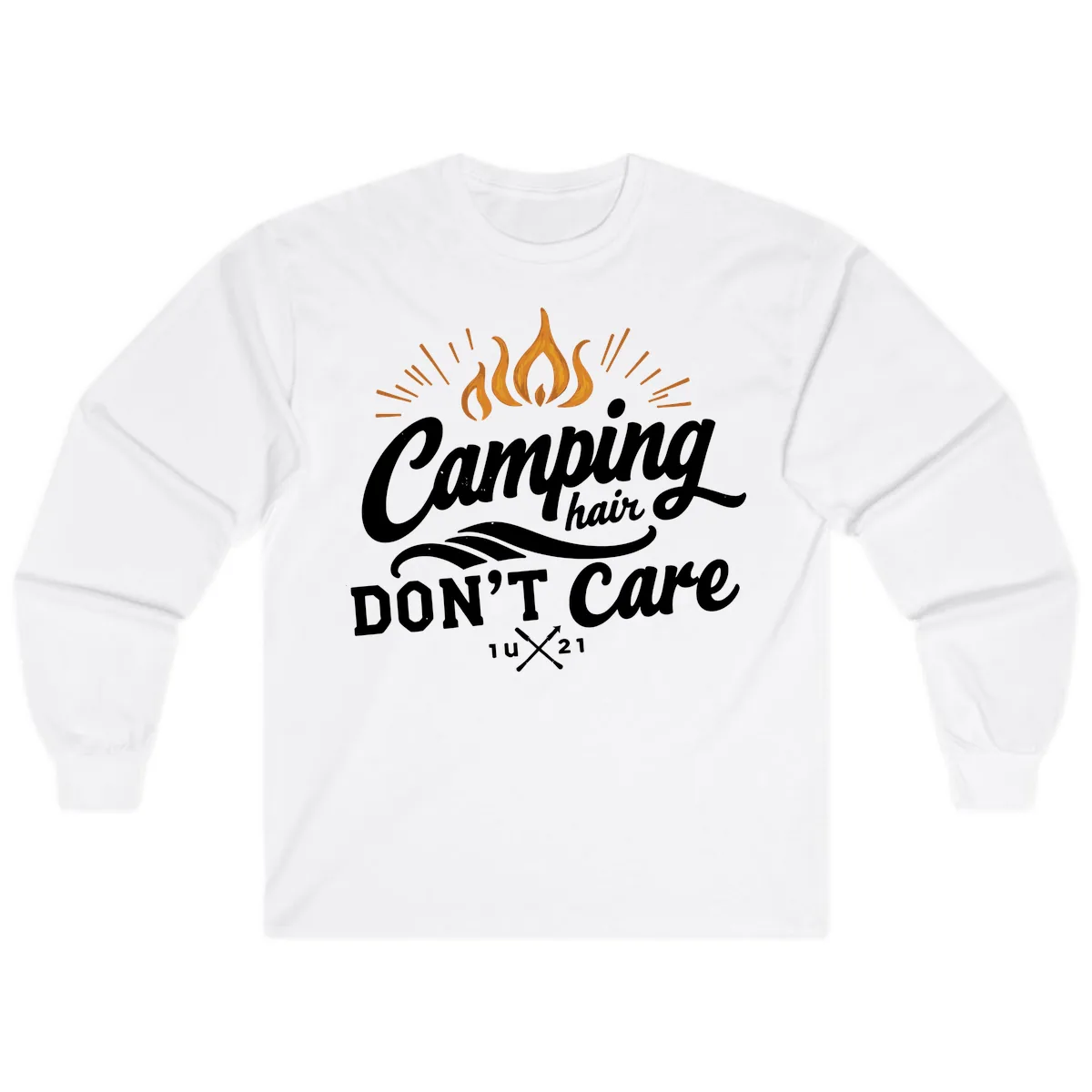 Camping Hair Don't Care Long Sleeve in White