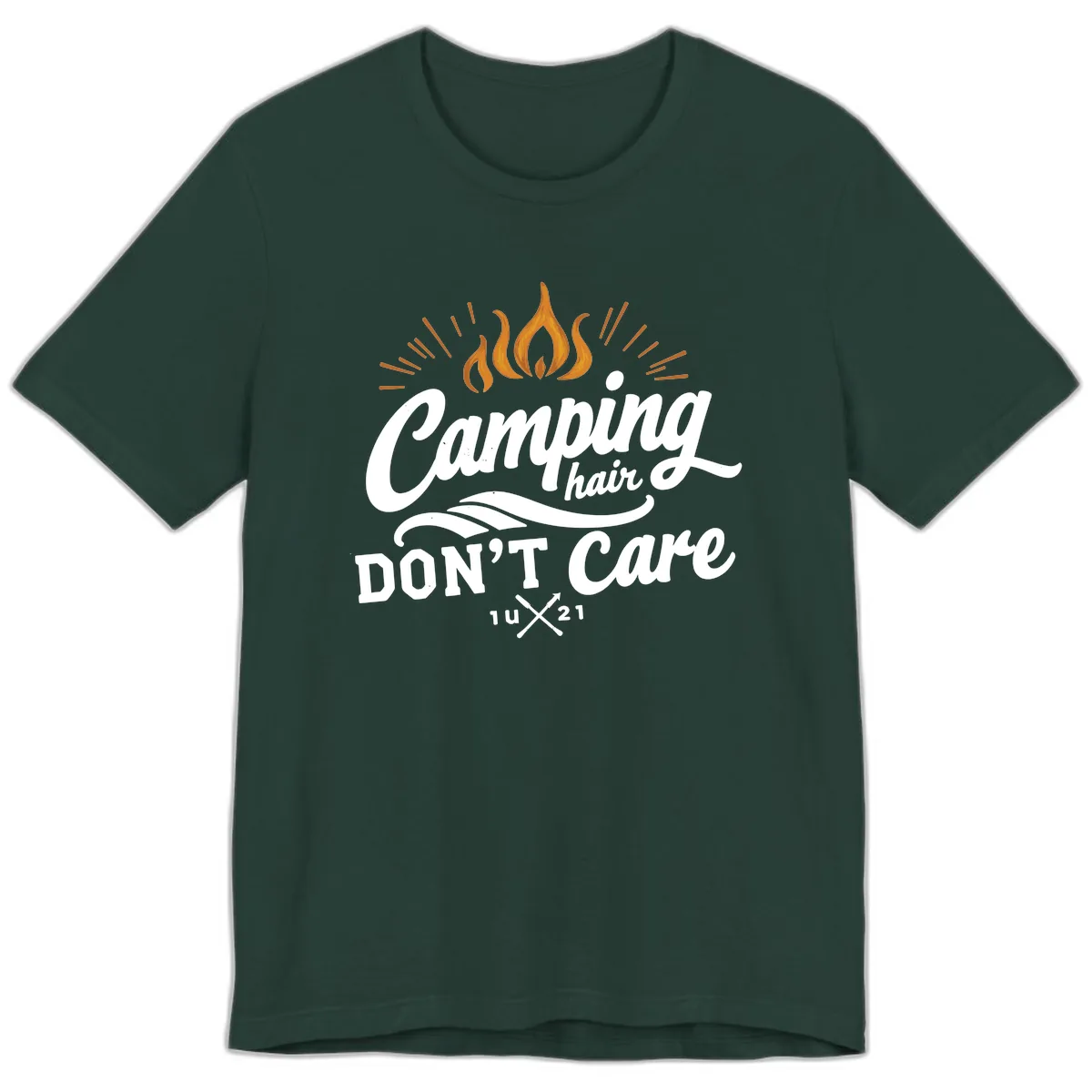 Camping Hair Don't Care Premium T-Shirt in Forest