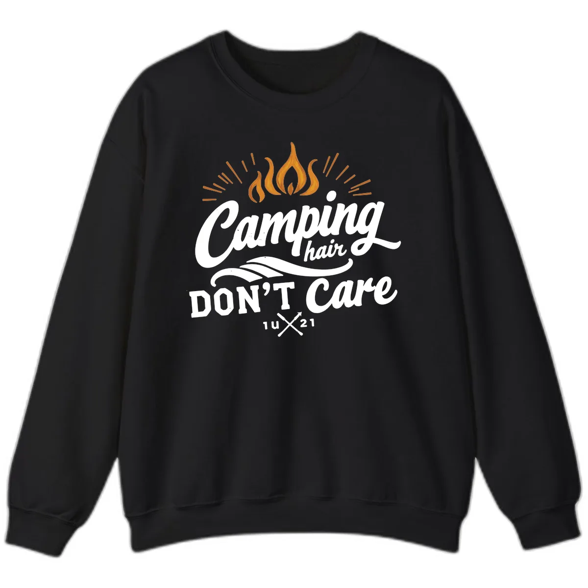 Camping Hair Don't Care Sweatshirt in Black