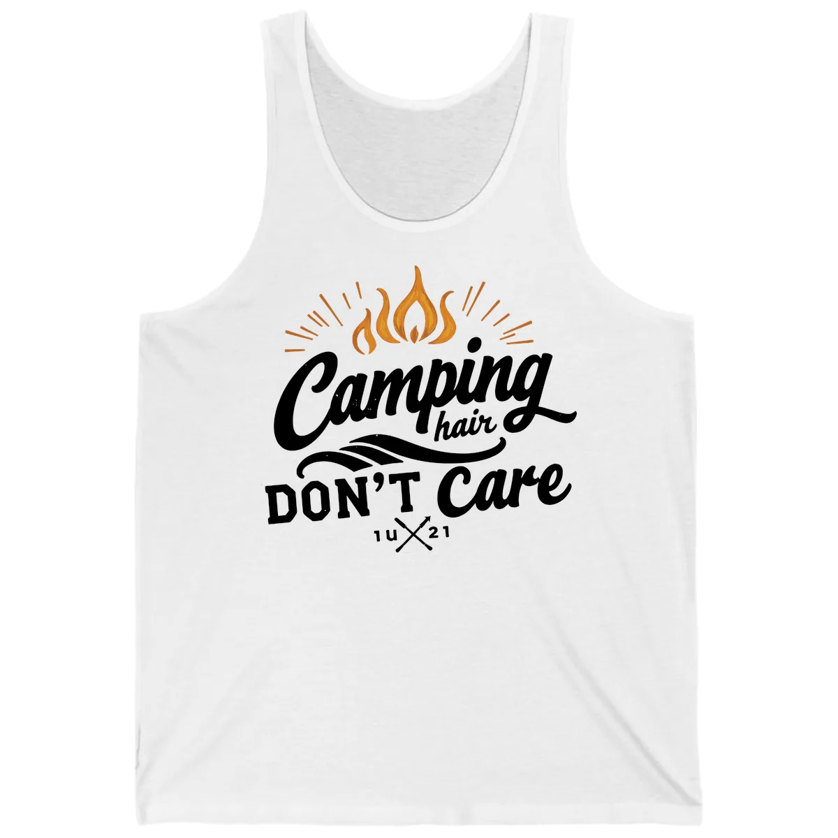 Camping Hair Don't Care Tank in White