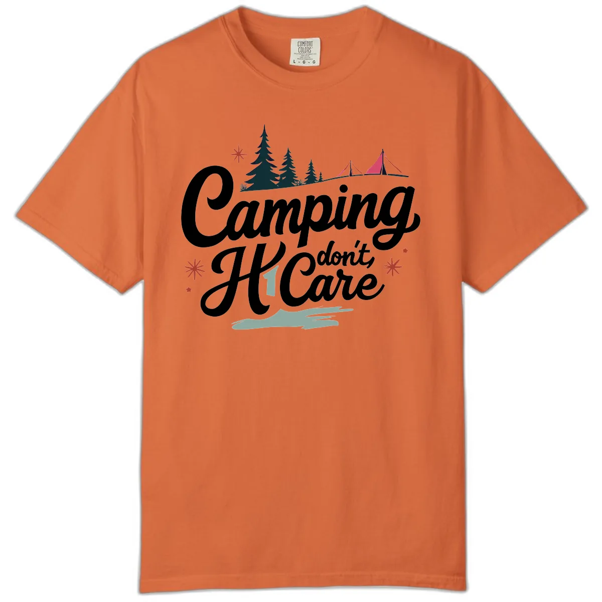 Camping I Don't Care Comfort Color in Burnt Orange