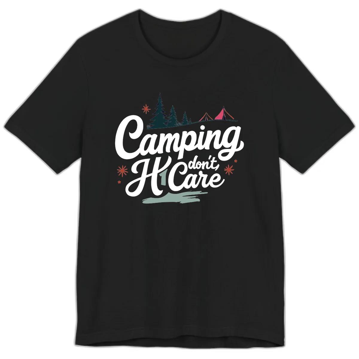 Camping I Don't Care Premium T-Shirt in Black
