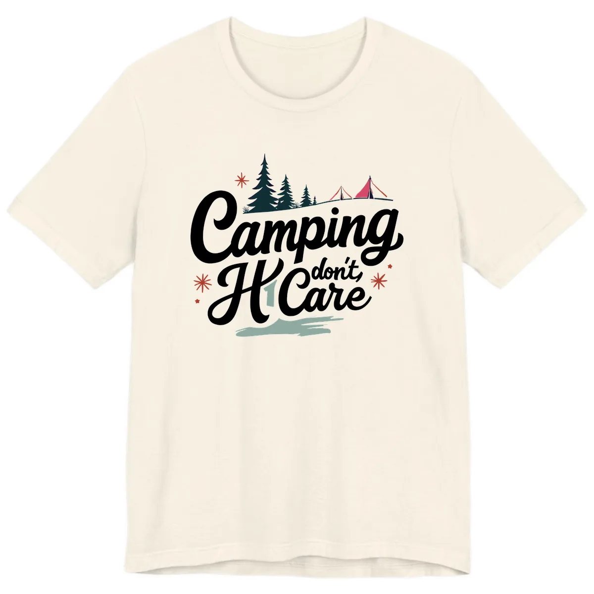Camping I Don't Care Premium T-Shirt in Natural