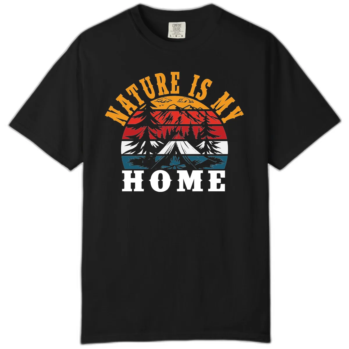 Nature Is Home Mountain Wilderness Comfort Color in Black