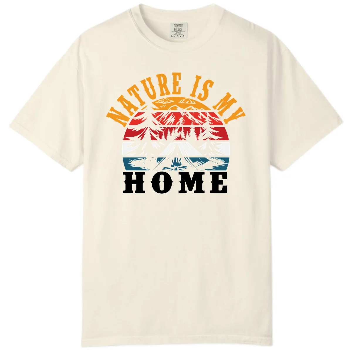 Nature Is Home Mountain Wilderness Comfort Color in Ivory