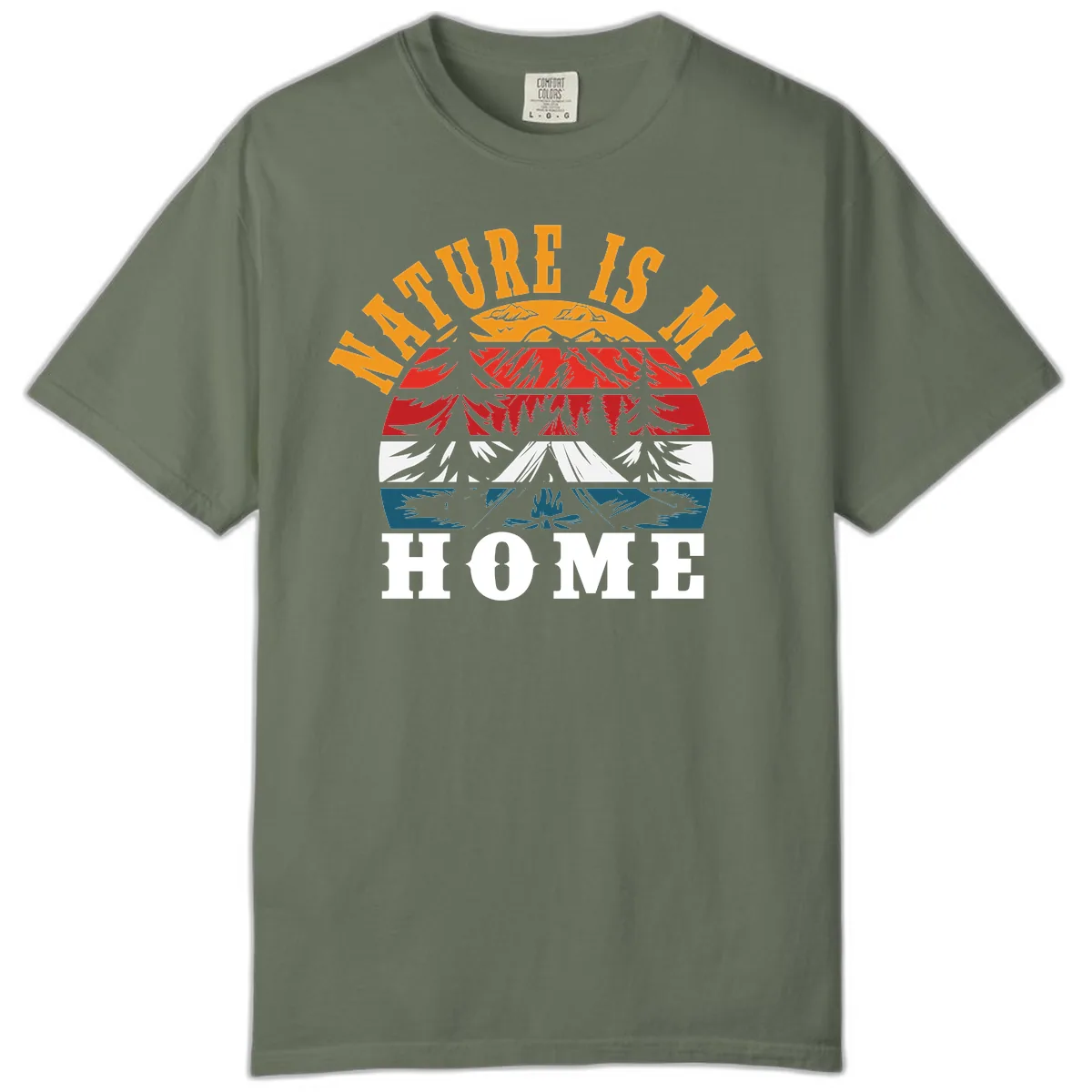 Nature Is Home Mountain Wilderness Comfort Color in Moss
