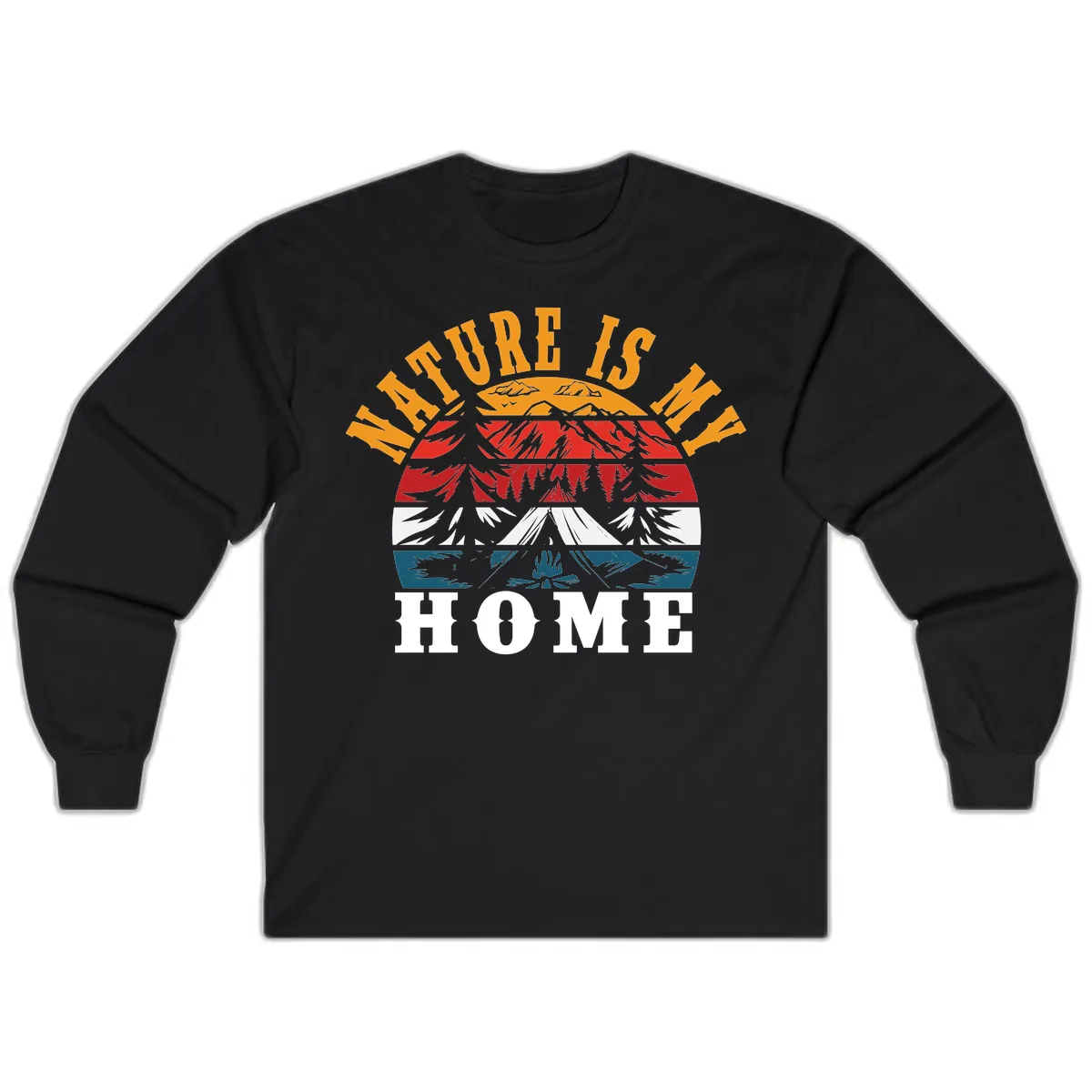 Nature Is Home Mountain Wilderness Long Sleeve in Black