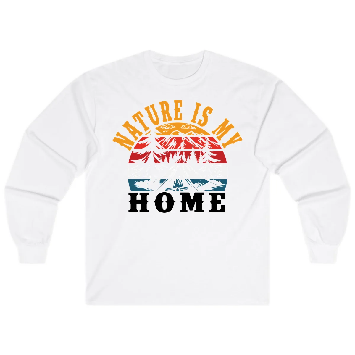 Nature Is Home Mountain Wilderness Long Sleeve in White