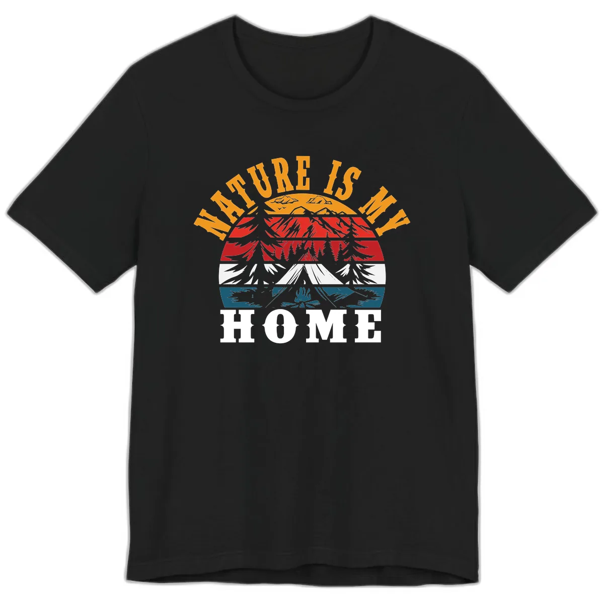 Nature Is Home Mountain Wilderness Premium T-Shirt in Black