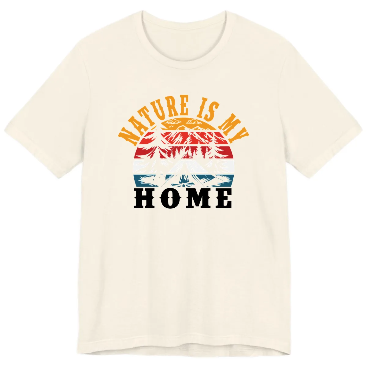 Nature Is Home Mountain Wilderness Premium T-Shirt in Natural