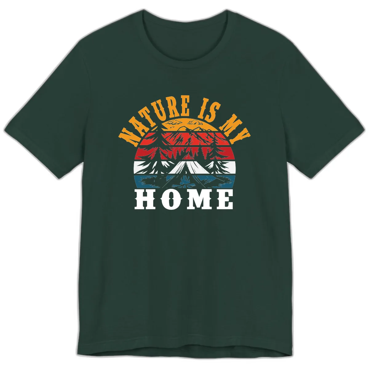 Nature Is Home Mountain Wilderness Premium T-Shirt in Forest