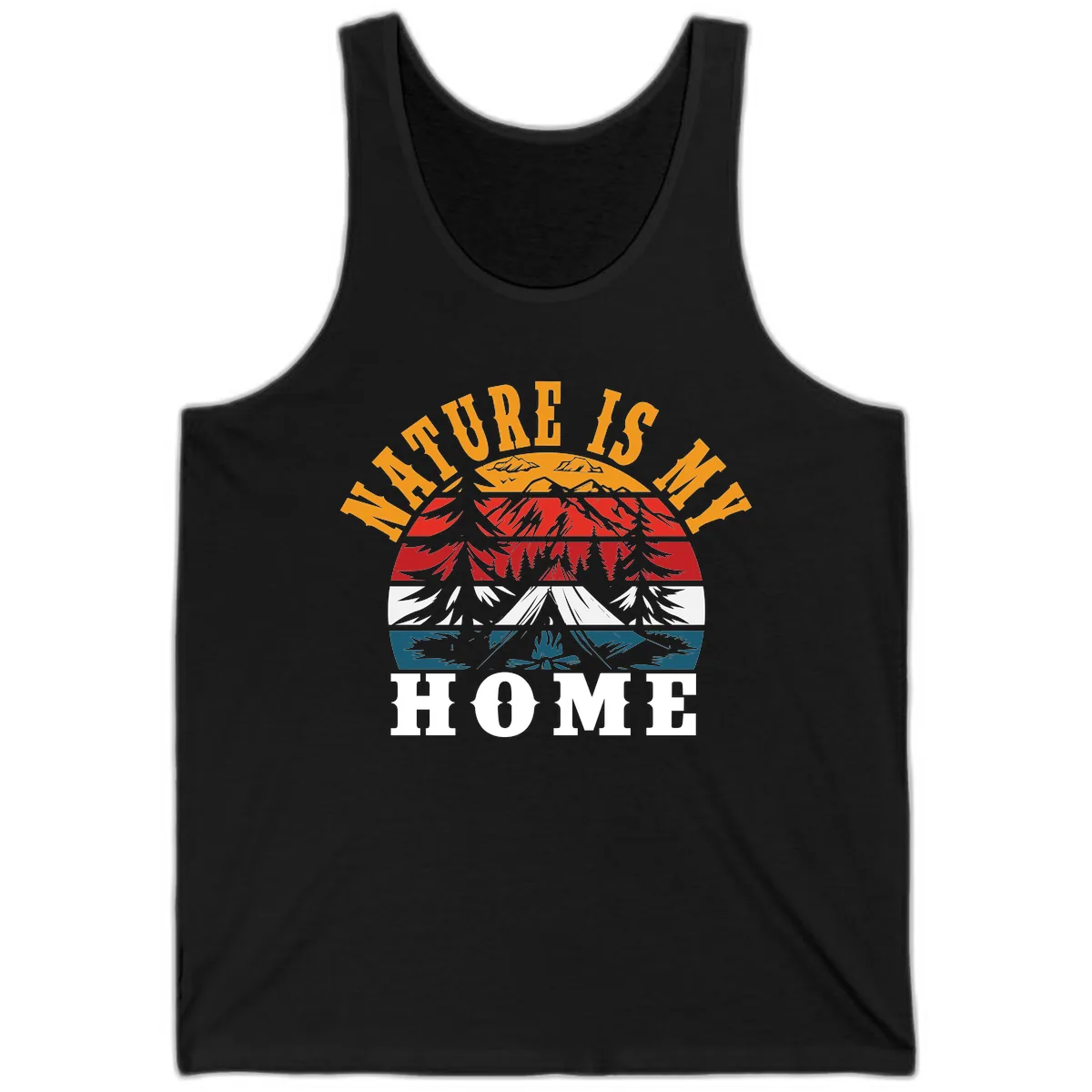 Nature Is Home Mountain Wilderness Tank in Black
