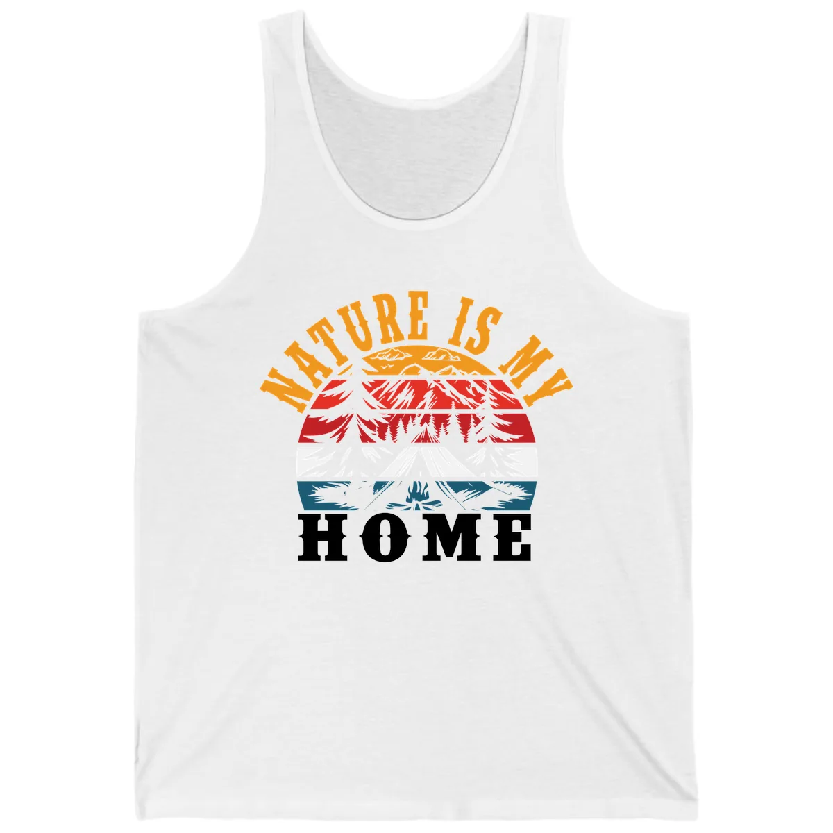 Nature Is Home Mountain Wilderness Tank in White