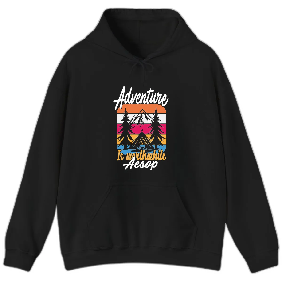 Adventure Is Worthwhile Aesop Hoodie in Black