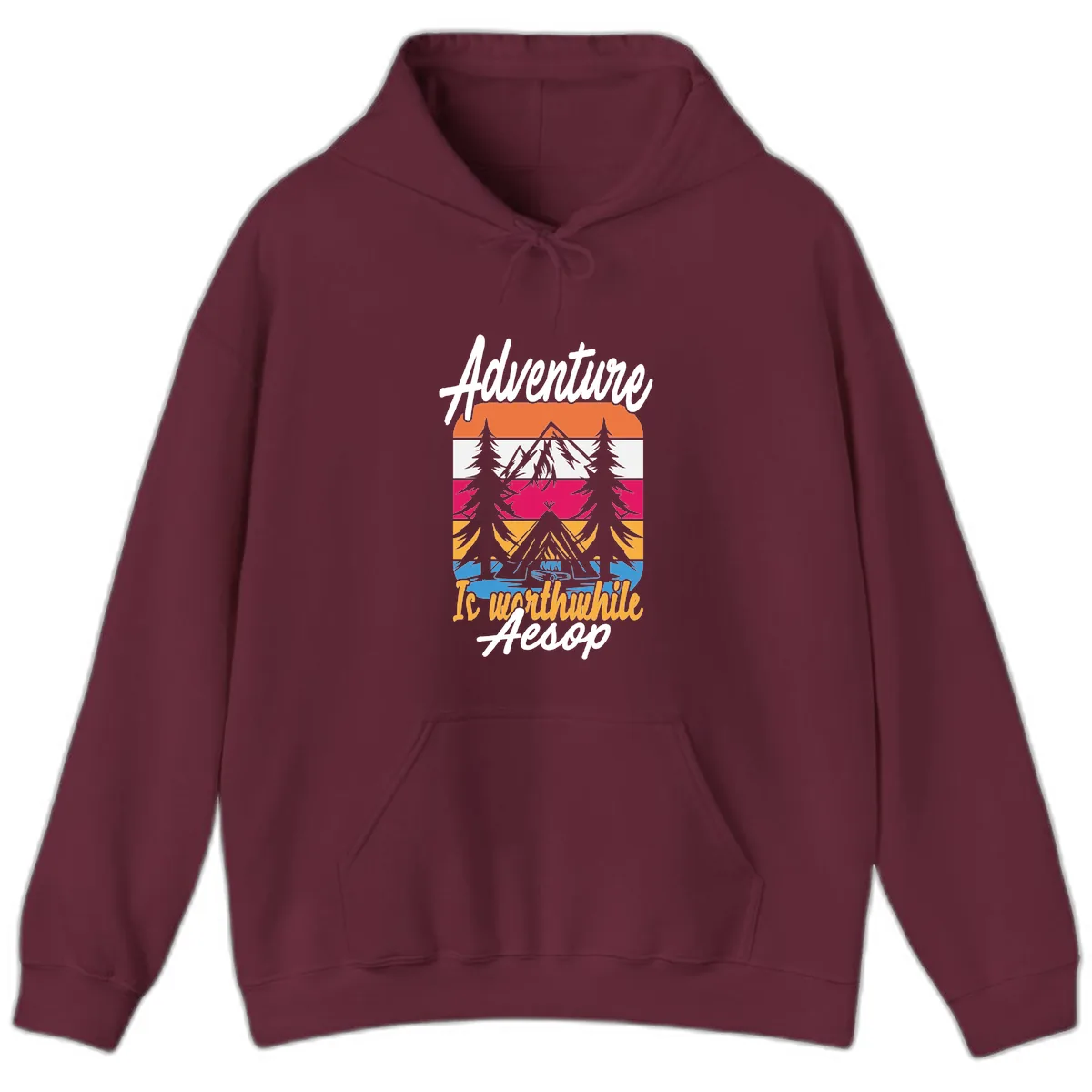 Adventure Is Worthwhile Aesop Hoodie in Maroon