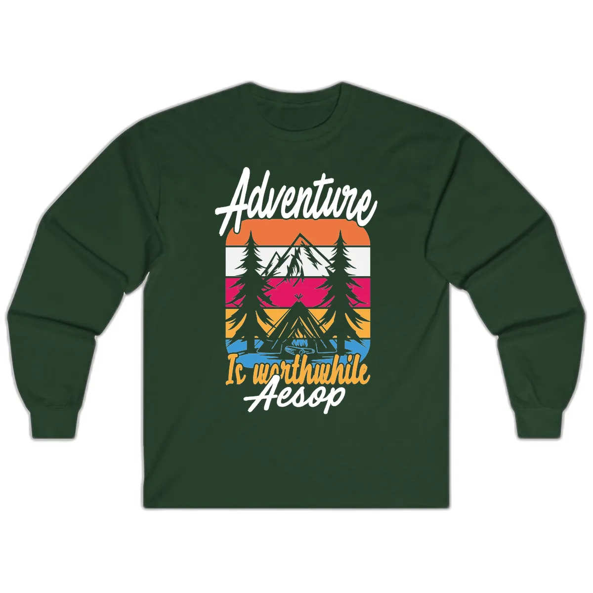 Adventure Is Worthwhile Aesop Long Sleeve in Forest Green
