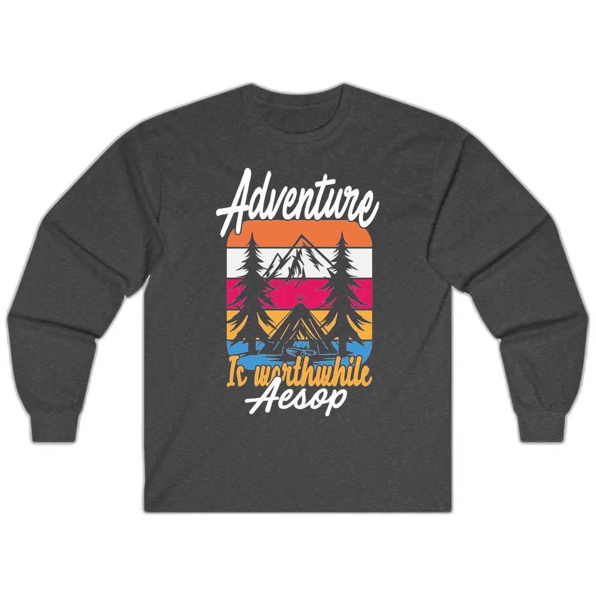 Adventure Is Worthwhile Aesop Long Sleeve in Dark Heather