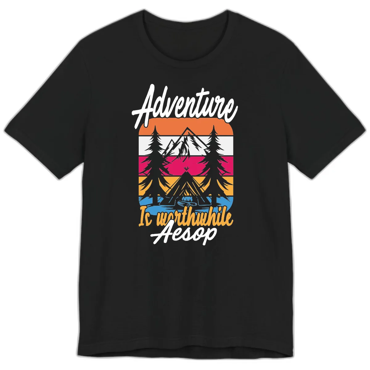 Adventure Is Worthwhile Aesop Premium T-Shirt in Black