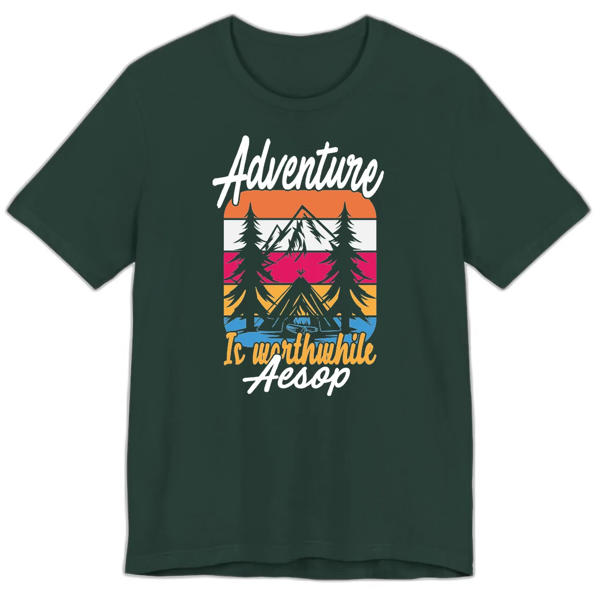 Adventure Is Worthwhile Aesop Premium T-Shirt in Forest