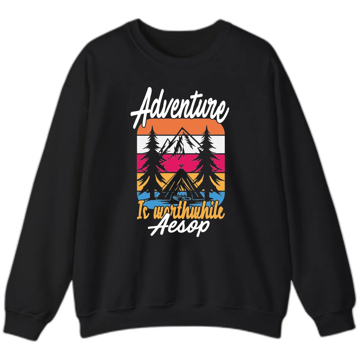 Adventure Is Worthwhile Aesop Sweatshirt in Black