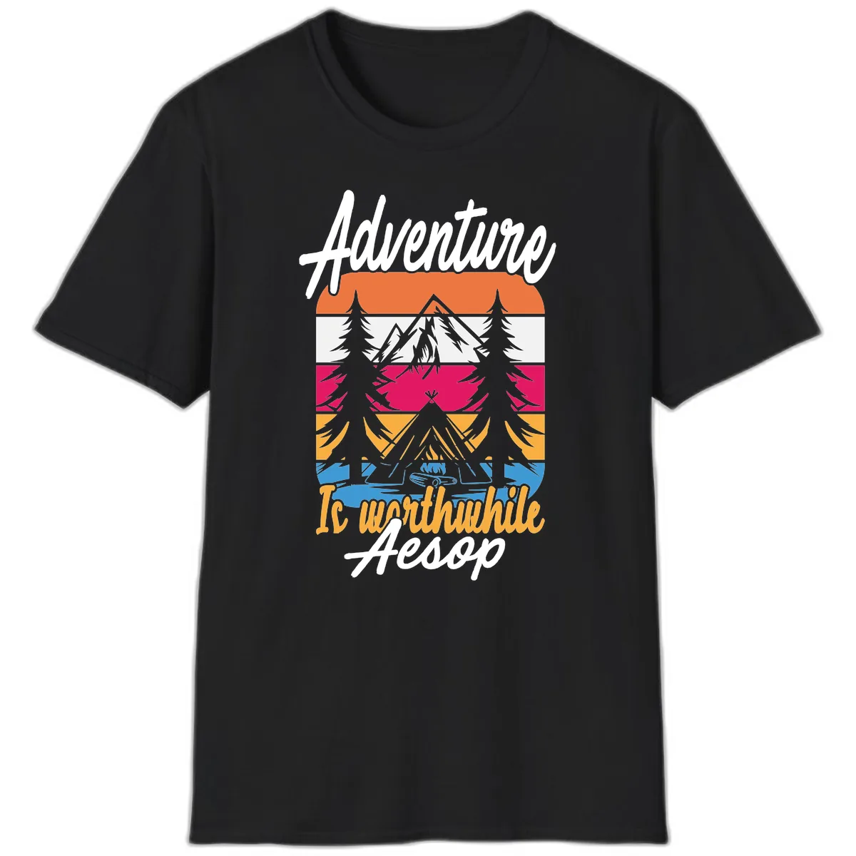 Adventure Is Worthwhile Aesop T-Shirt in Black