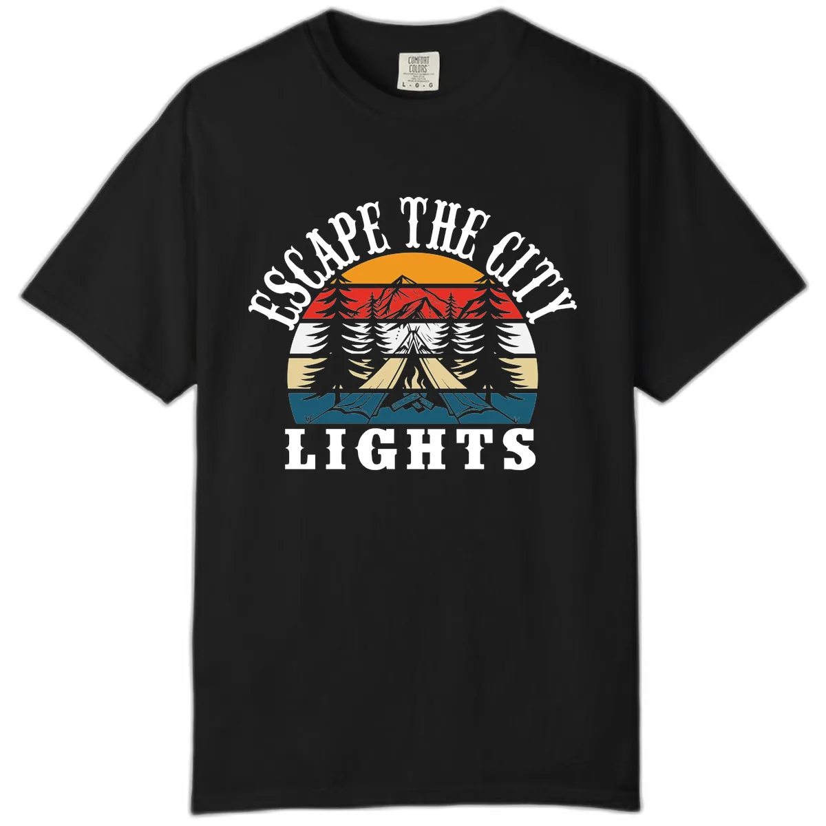 Respect The Campfire Lights Comfort Color in Black
