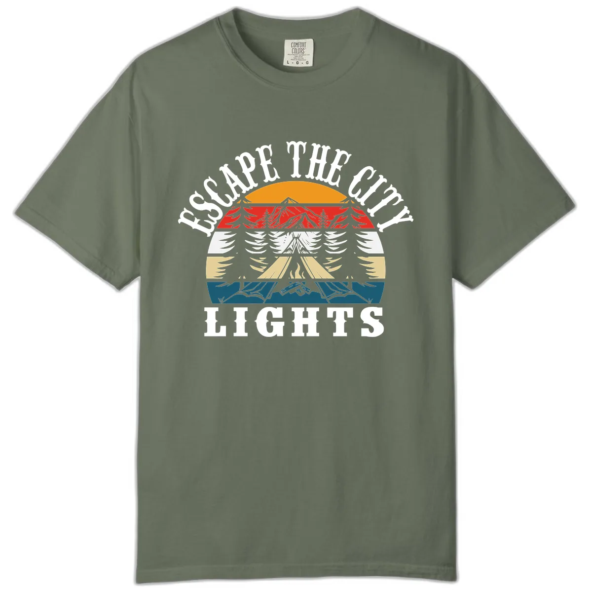 Respect The Campfire Lights Comfort Color in Moss