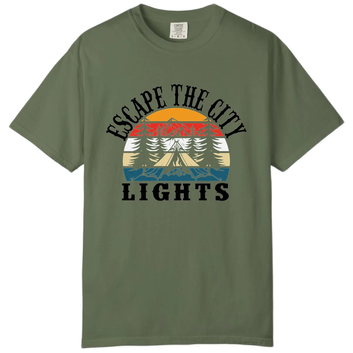 Respect The Campfire Lights Comfort Color in Sage