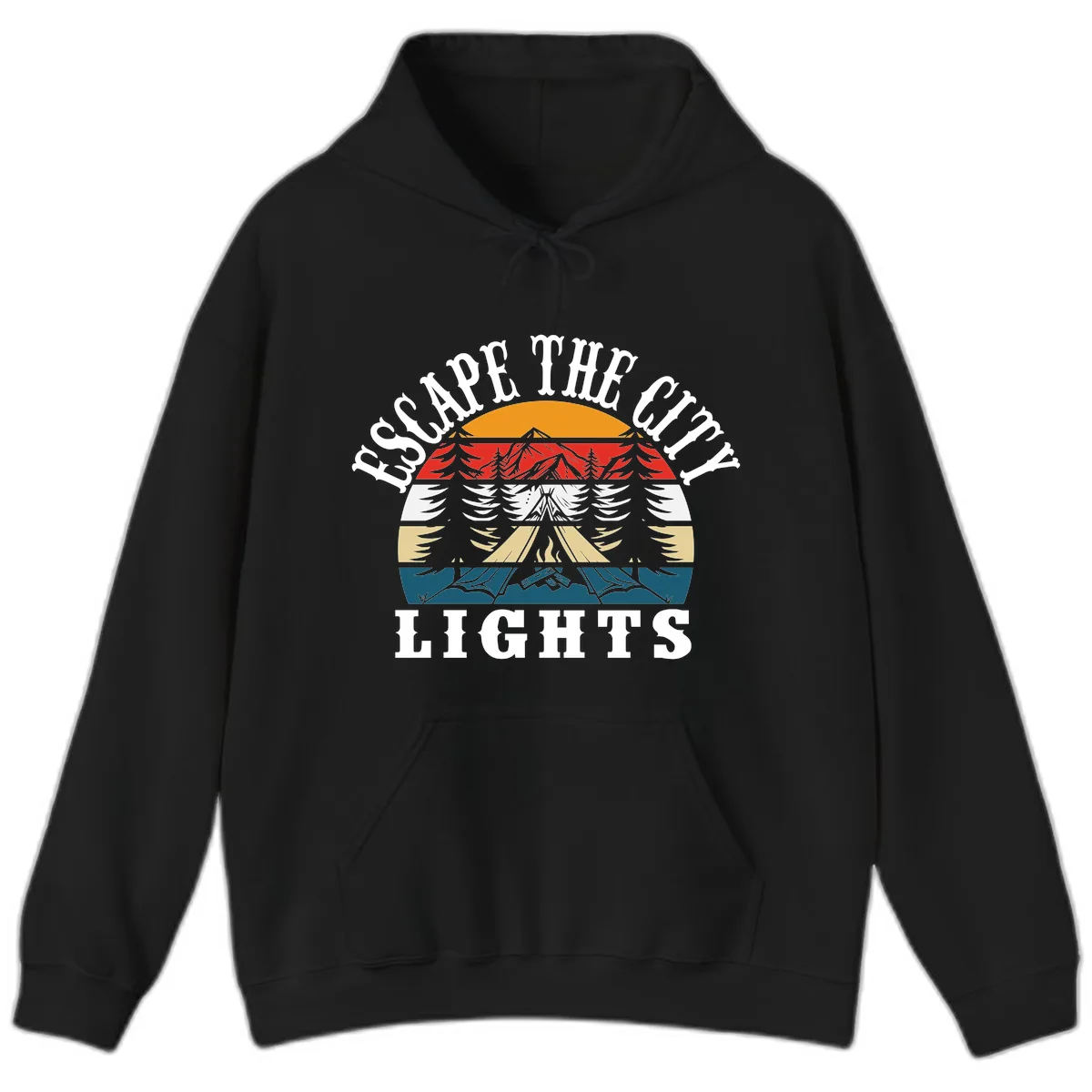 Respect The Campfire Lights Hoodie in Black