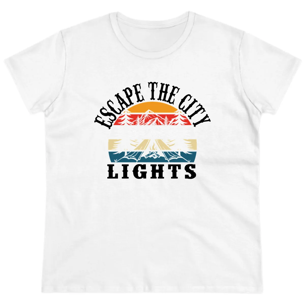 Respect The Campfire Lights Ladies Tee in White