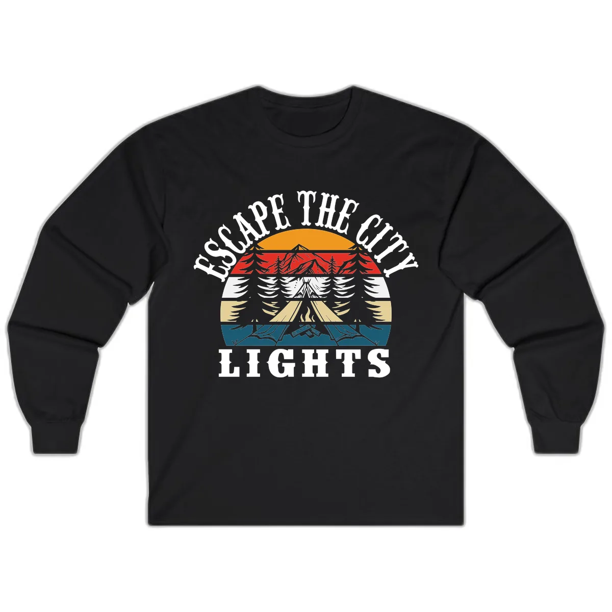 Respect The Campfire Lights Long Sleeve in Black