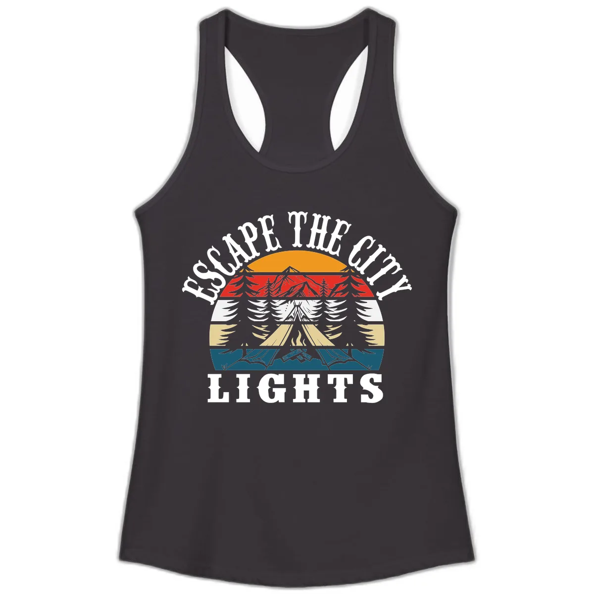 Respect The Campfire Lights Ladies Tank in Black