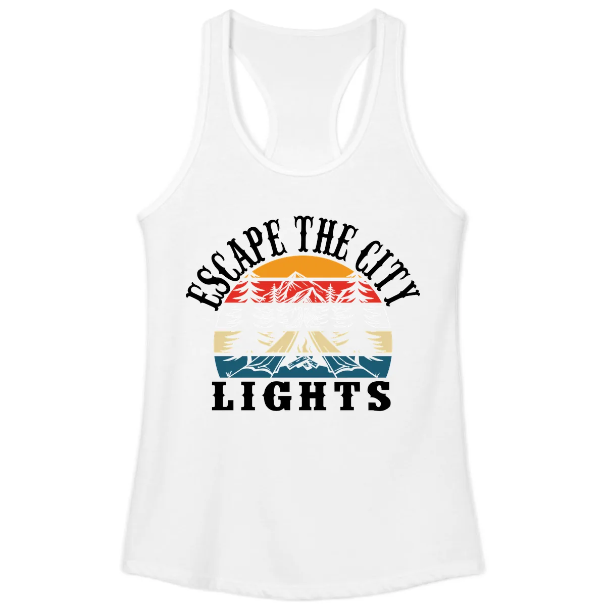 Respect The Campfire Lights Ladies Tank in White