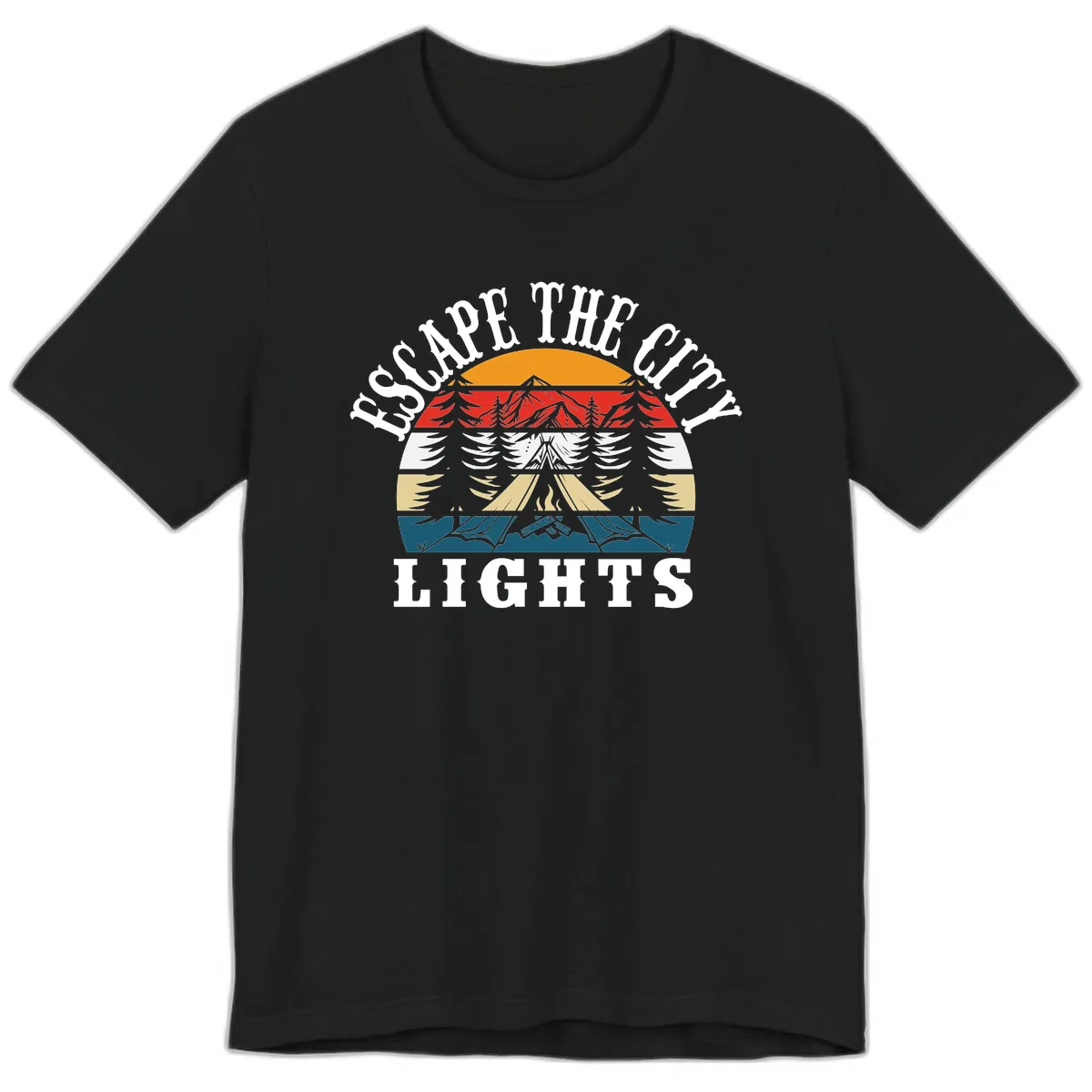 Respect The Campfire Lights Premium T-Shirt in Black