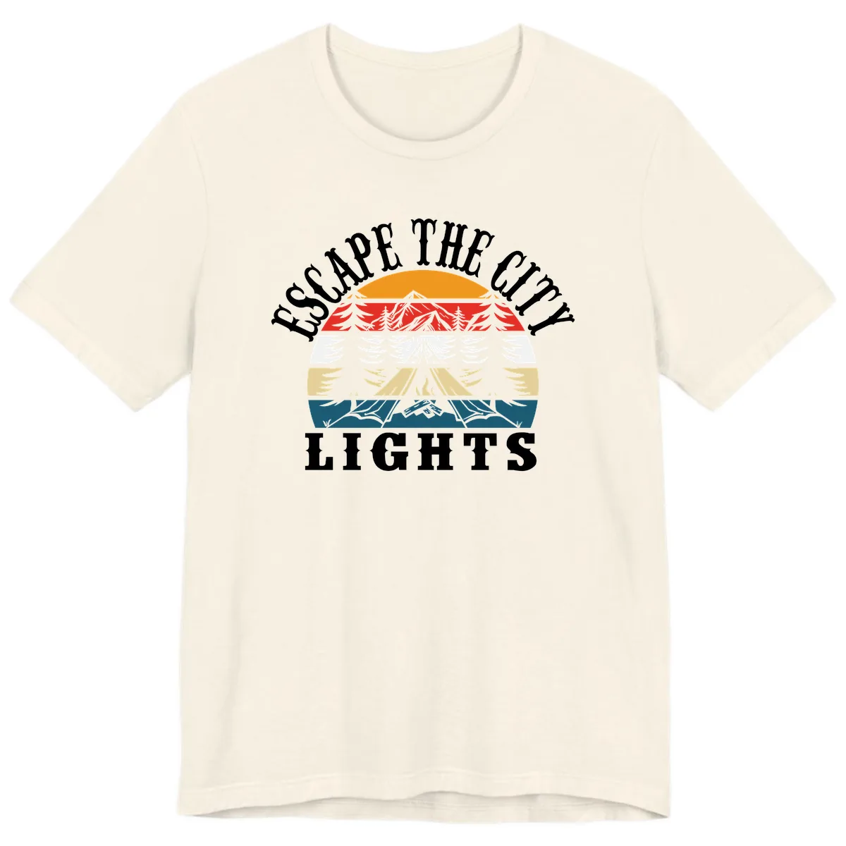 Respect The Campfire Lights Premium T-Shirt in Natural