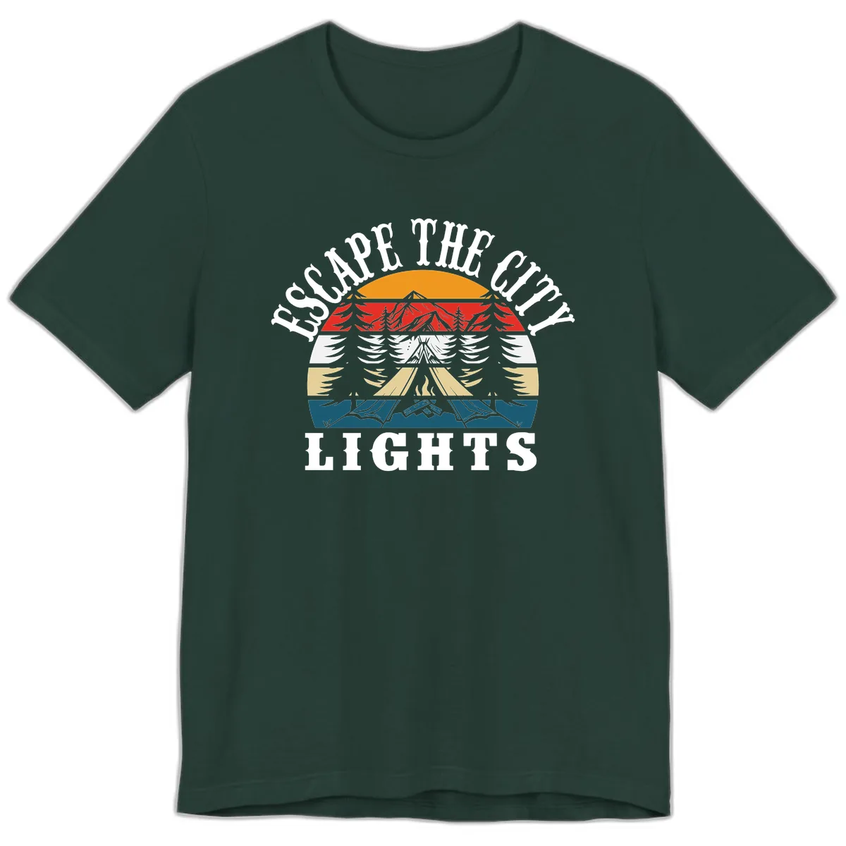 Respect The Campfire Lights Premium T-Shirt in Forest