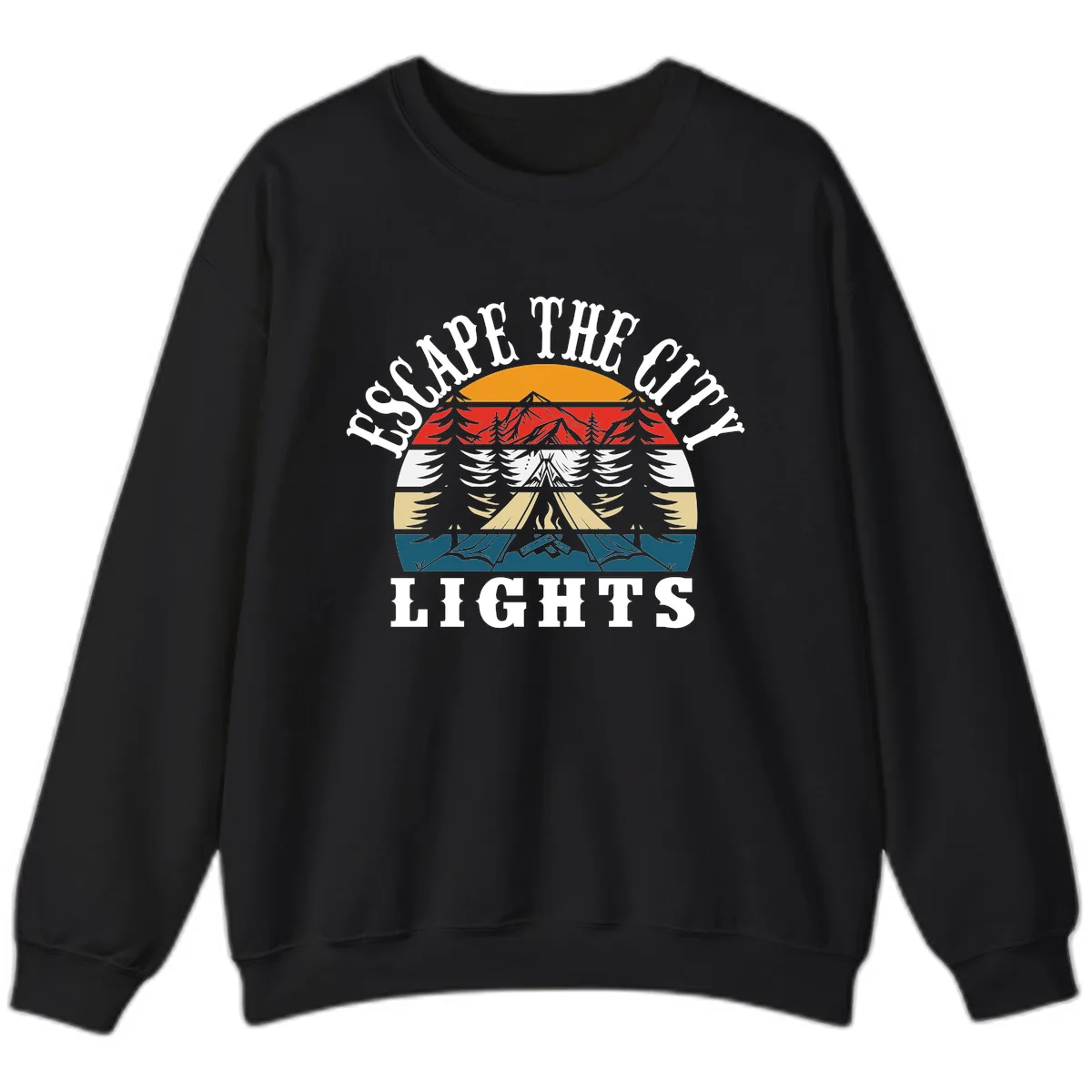 Respect The Campfire Lights Sweatshirt in Black