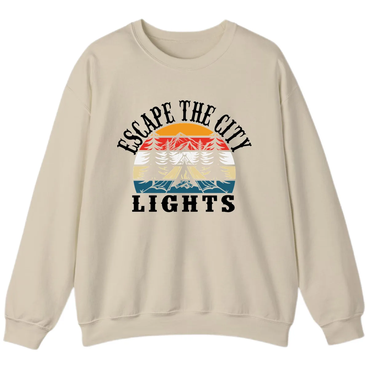 Respect The Campfire Lights Sweatshirt in Sand