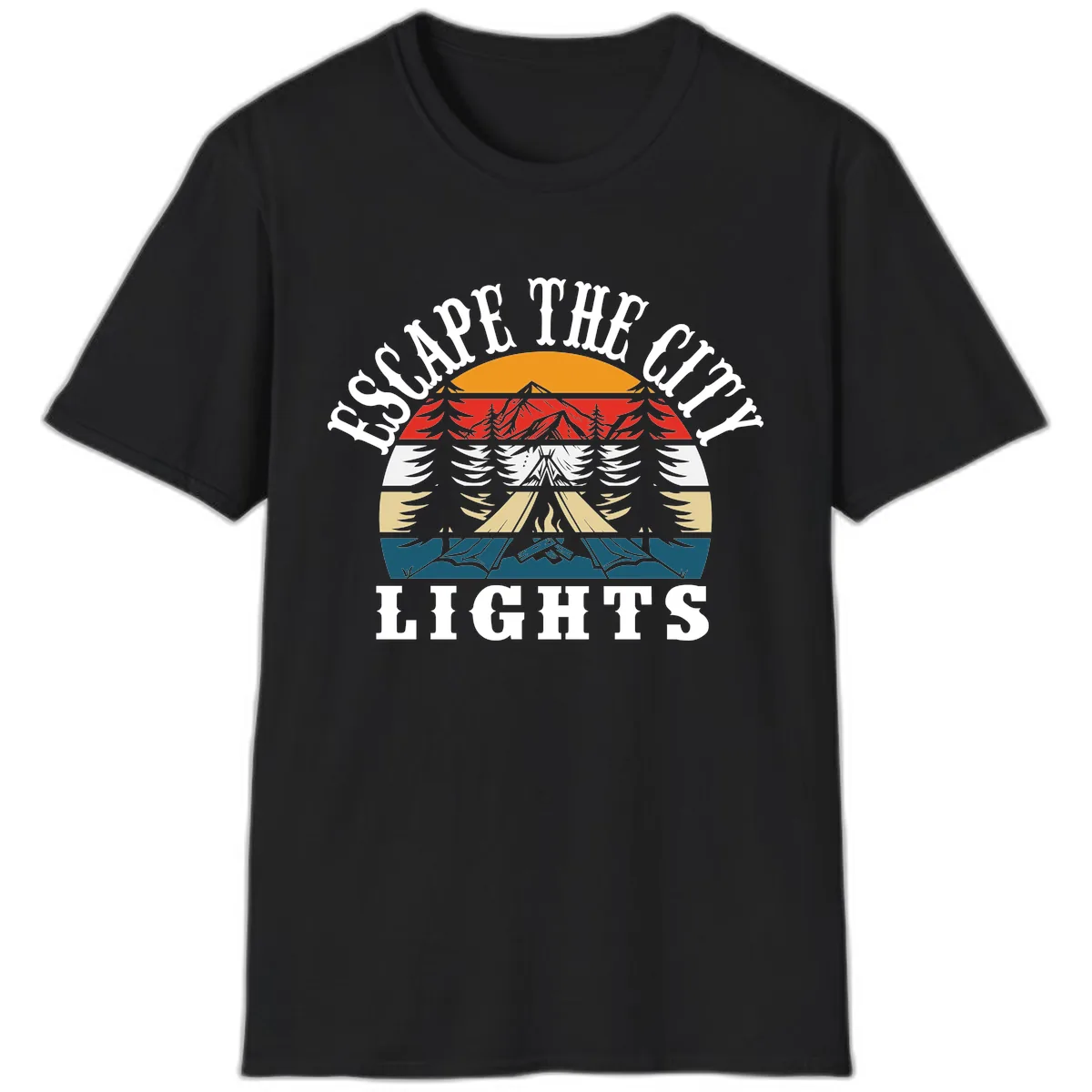 Respect The Campfire Lights T-Shirt in Black