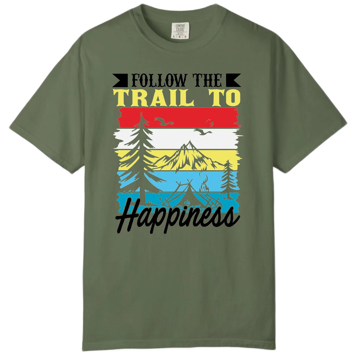 Follow The Trail To Happiness Comfort Color in Sage